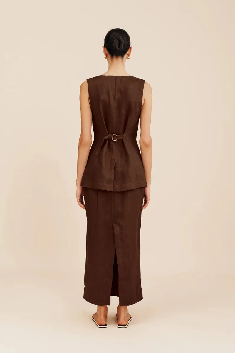 Posse Emma Pencil Skirt in Chocolate
