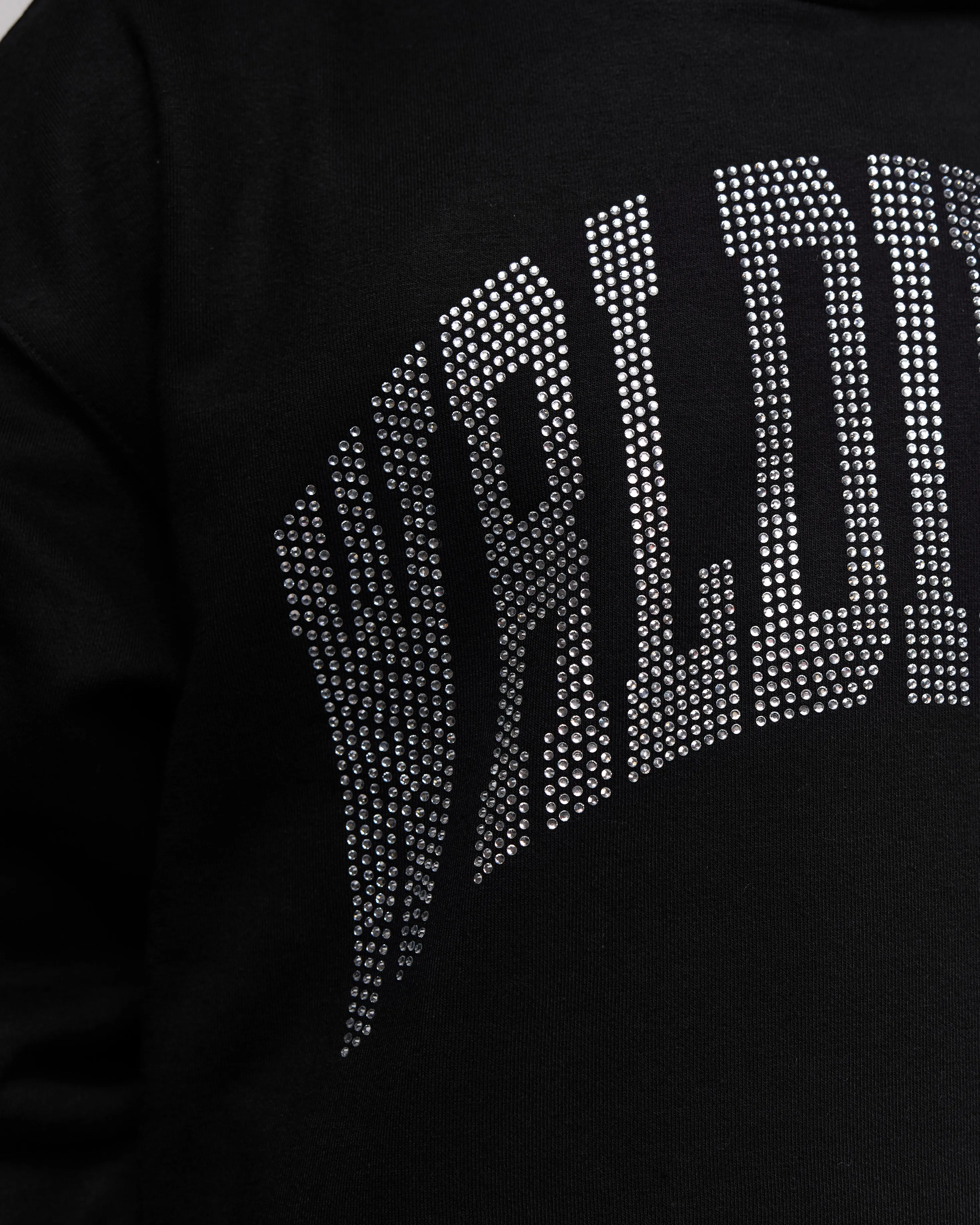 Premium “Stone” Oversized Hoodie (Black/Rhinestone) [Boxy   Heavy]