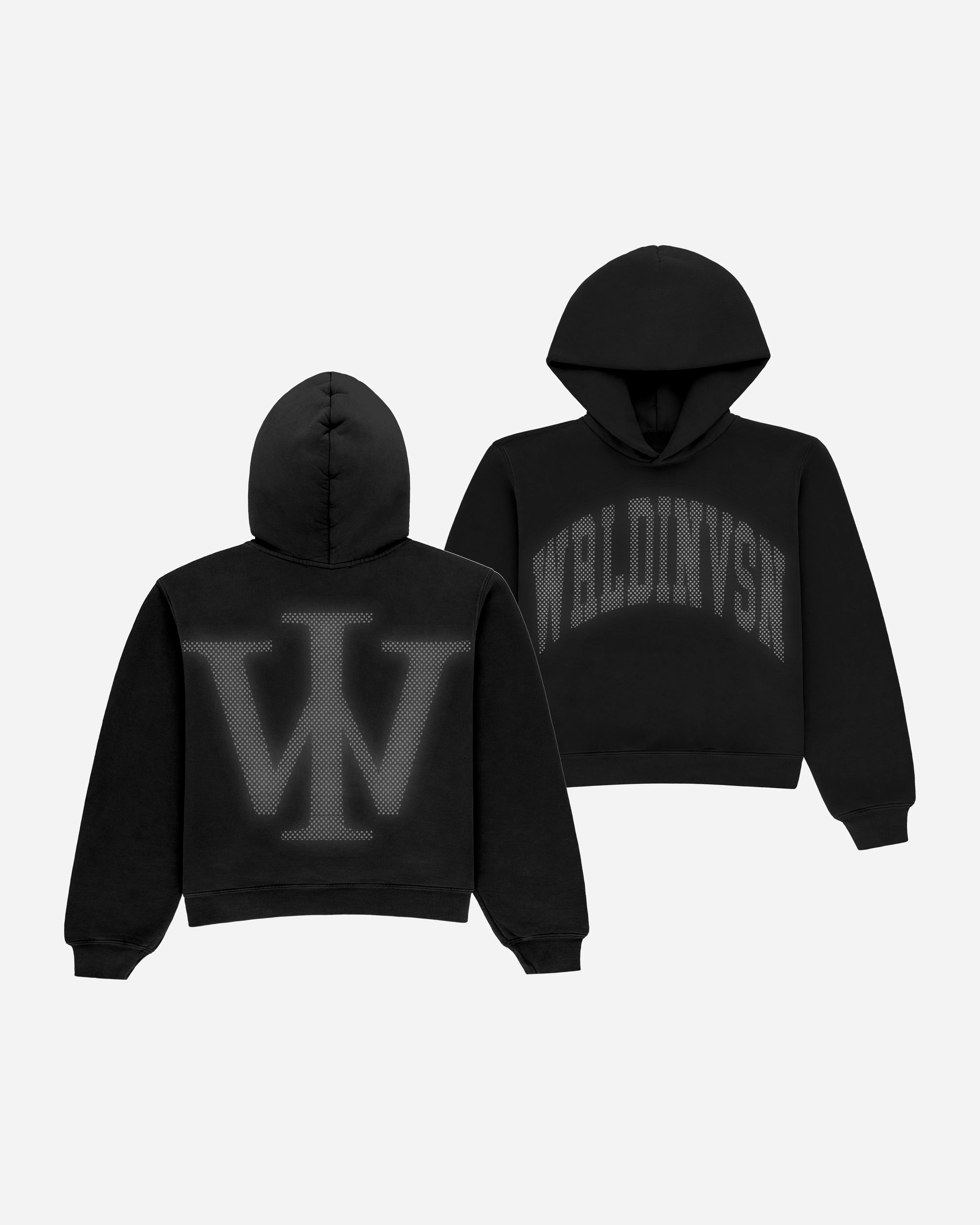Premium “Stone” Oversized Hoodie (Black/Rhinestone) [Boxy   Heavy]