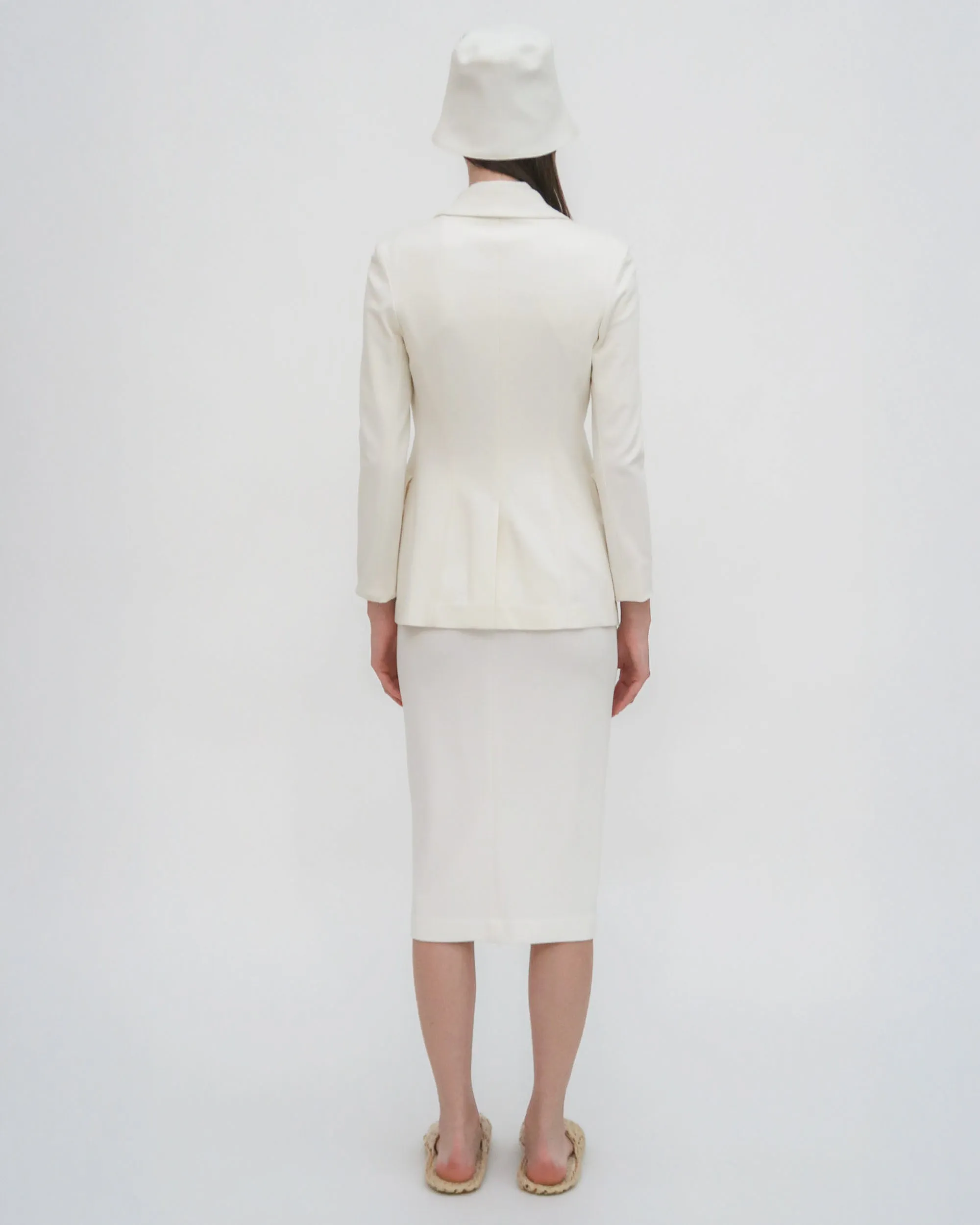 PULL ON PENCIL SKIRT - SOLID INTERLOCK