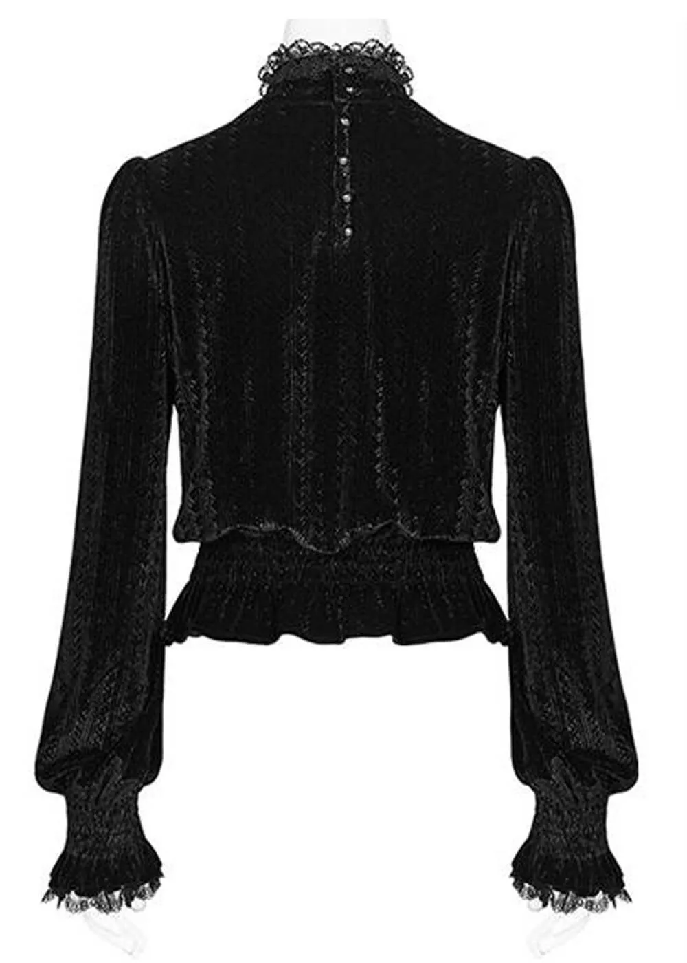 Punk Rave Cello Velvet Blouse Black