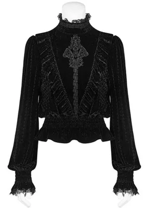 Punk Rave Cello Velvet Blouse Black