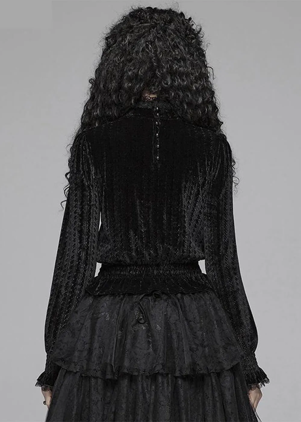 Punk Rave Cello Velvet Blouse Black