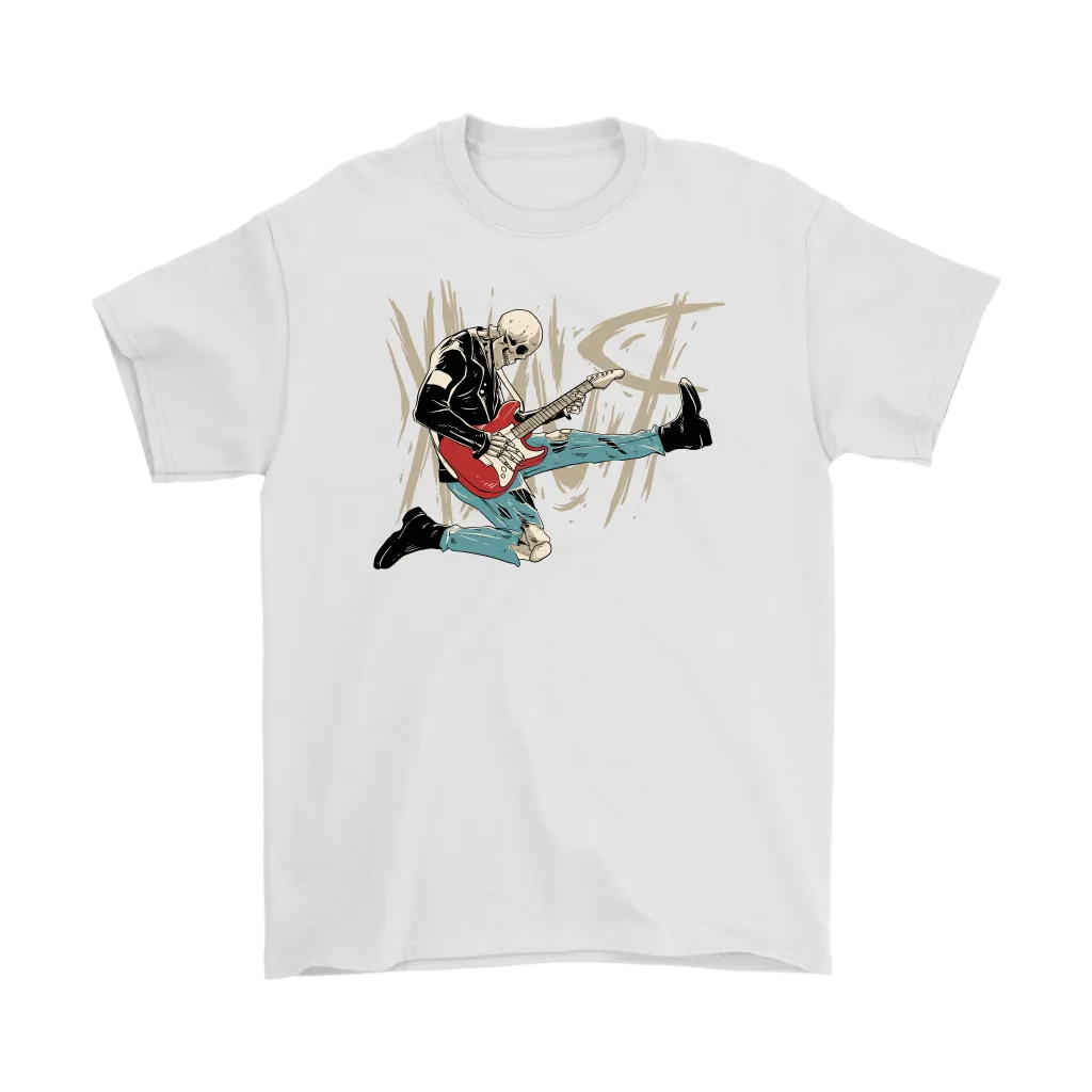 Punk Rock T-shirt, Gift for Punk Rocker, Punk Rock Guitar T-shirt, Skeleton Playing Guitar Shirt