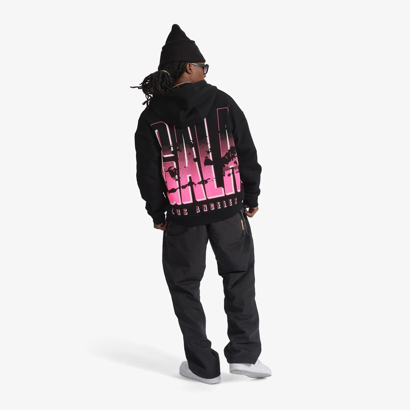 "Name" Zip Hoodie (black/pink)