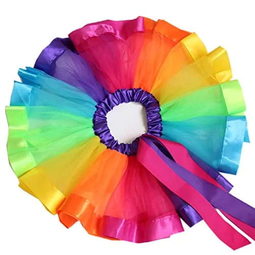 Rainbow Flower Crown Ballet Tutu for Girls