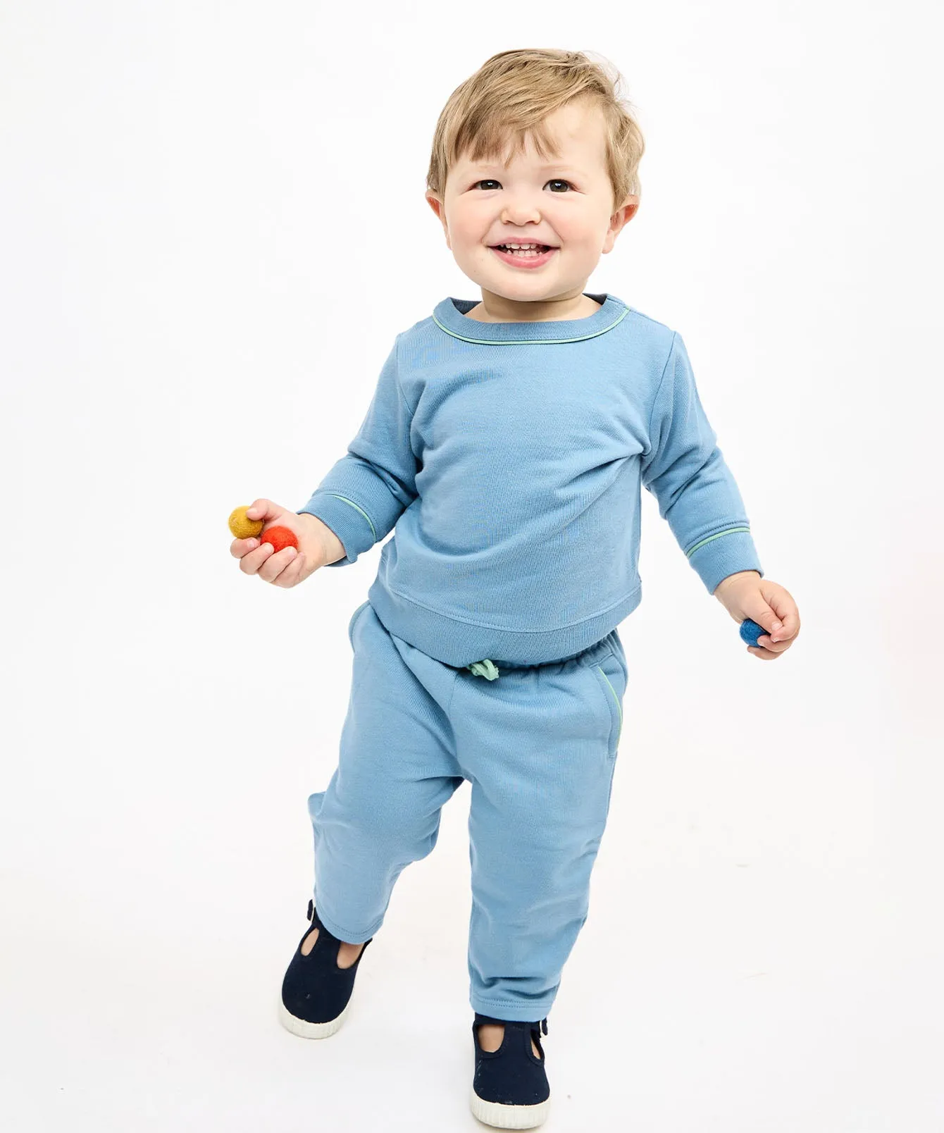Remy Baby Sweatshirt, Dusty Blue