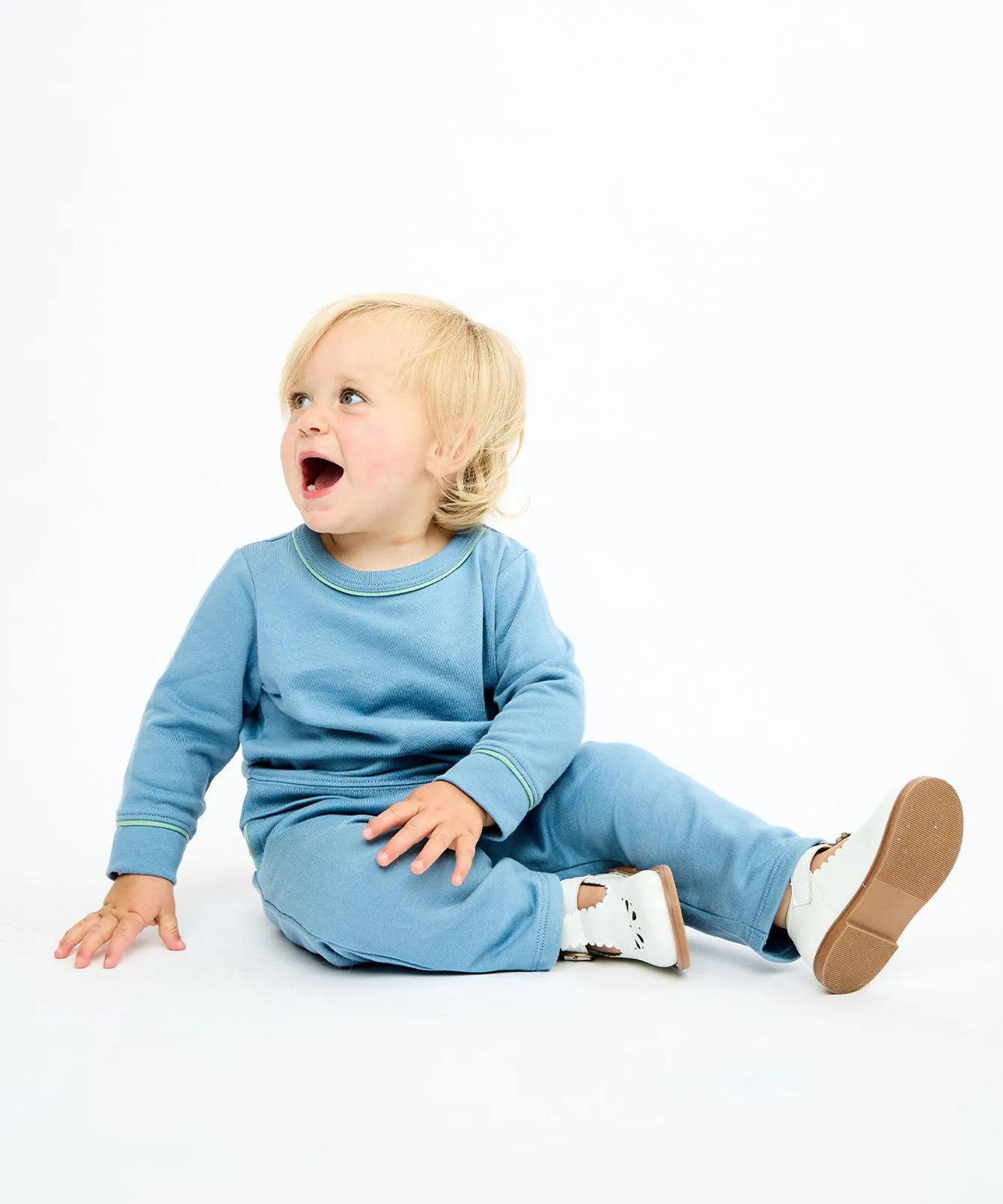 Remy Baby Sweatshirt, Dusty Blue