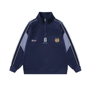 Retro Half Zip Pullover Sweatshirt