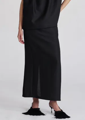 Riona Lustrous Pencil Skirt - Black