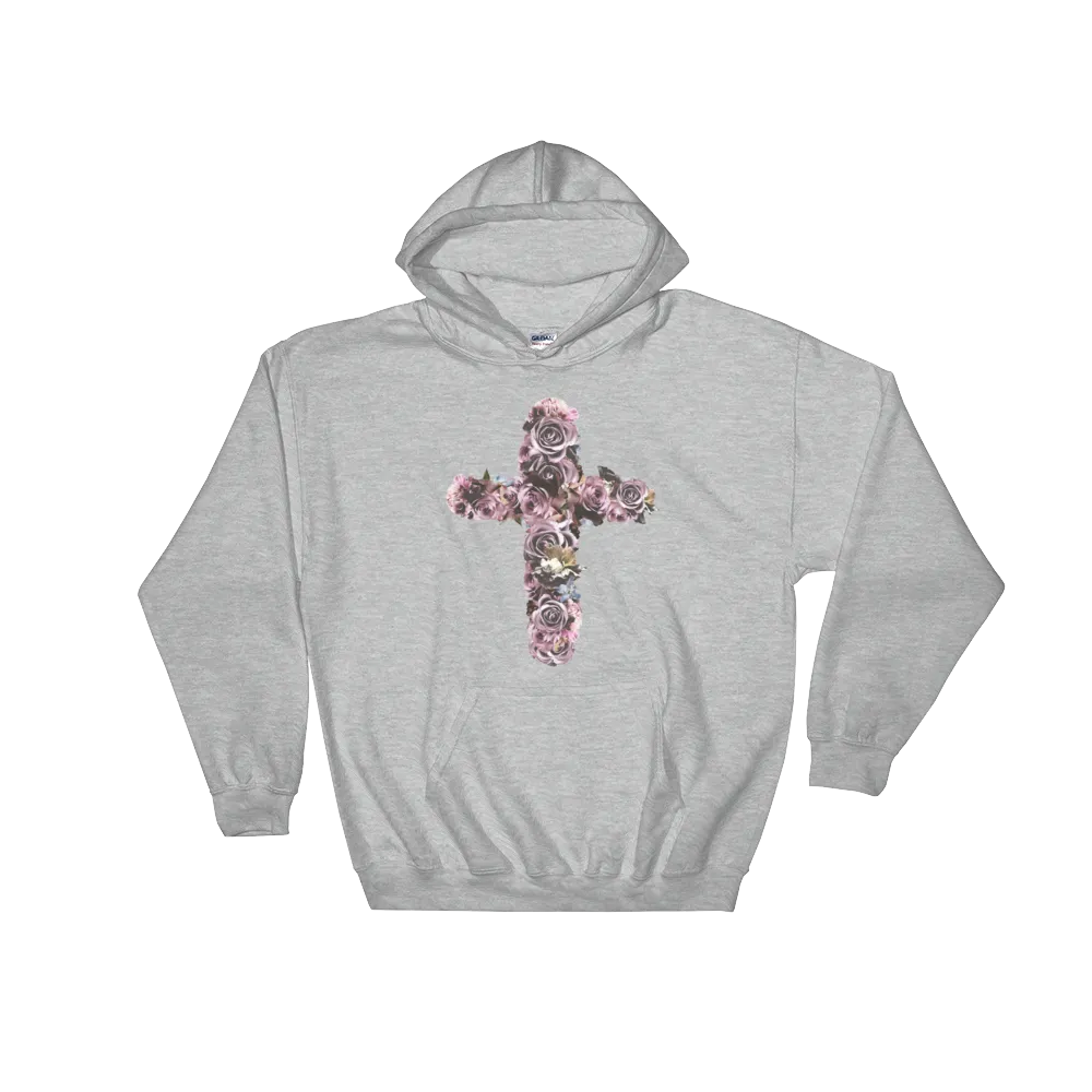 River Row Dark Floral Cross Hoodie