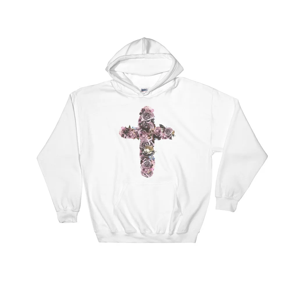 River Row Dark Floral Cross Hoodie
