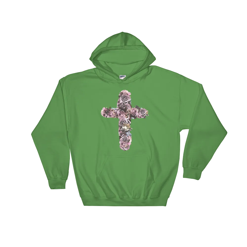 River Row Dark Floral Cross Hoodie