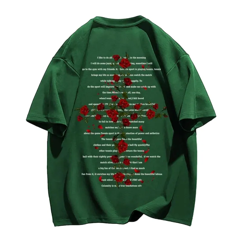 Rose Cross Print T-shirt