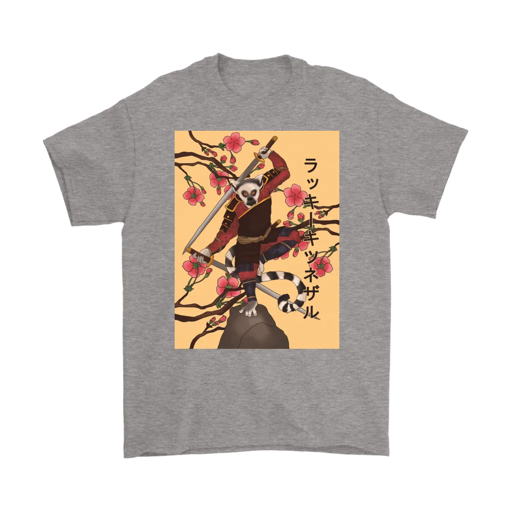 Samurai T-shirt, Japanese style T-shirt, Lucky Lemur in Japan Shirt