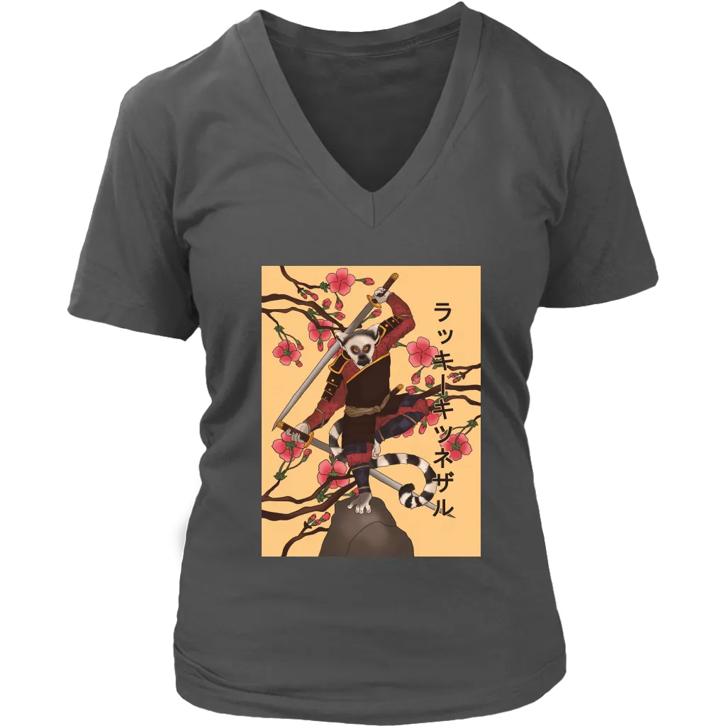 Samurai T-shirt, Japanese style T-shirt, Lucky Lemur in Japan Shirt