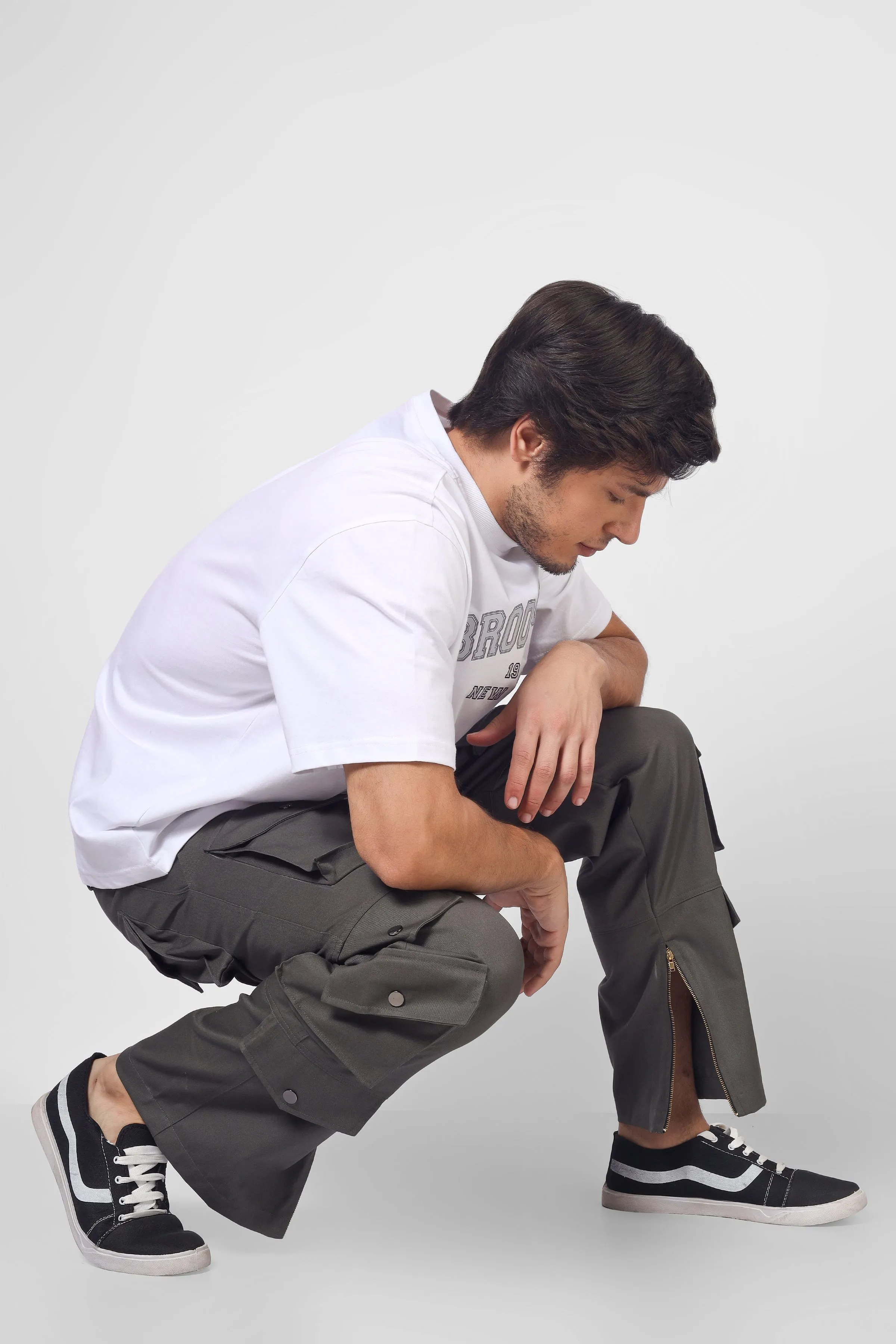 Shadow Grey Cargo pants With 8 Cargo Pocket
