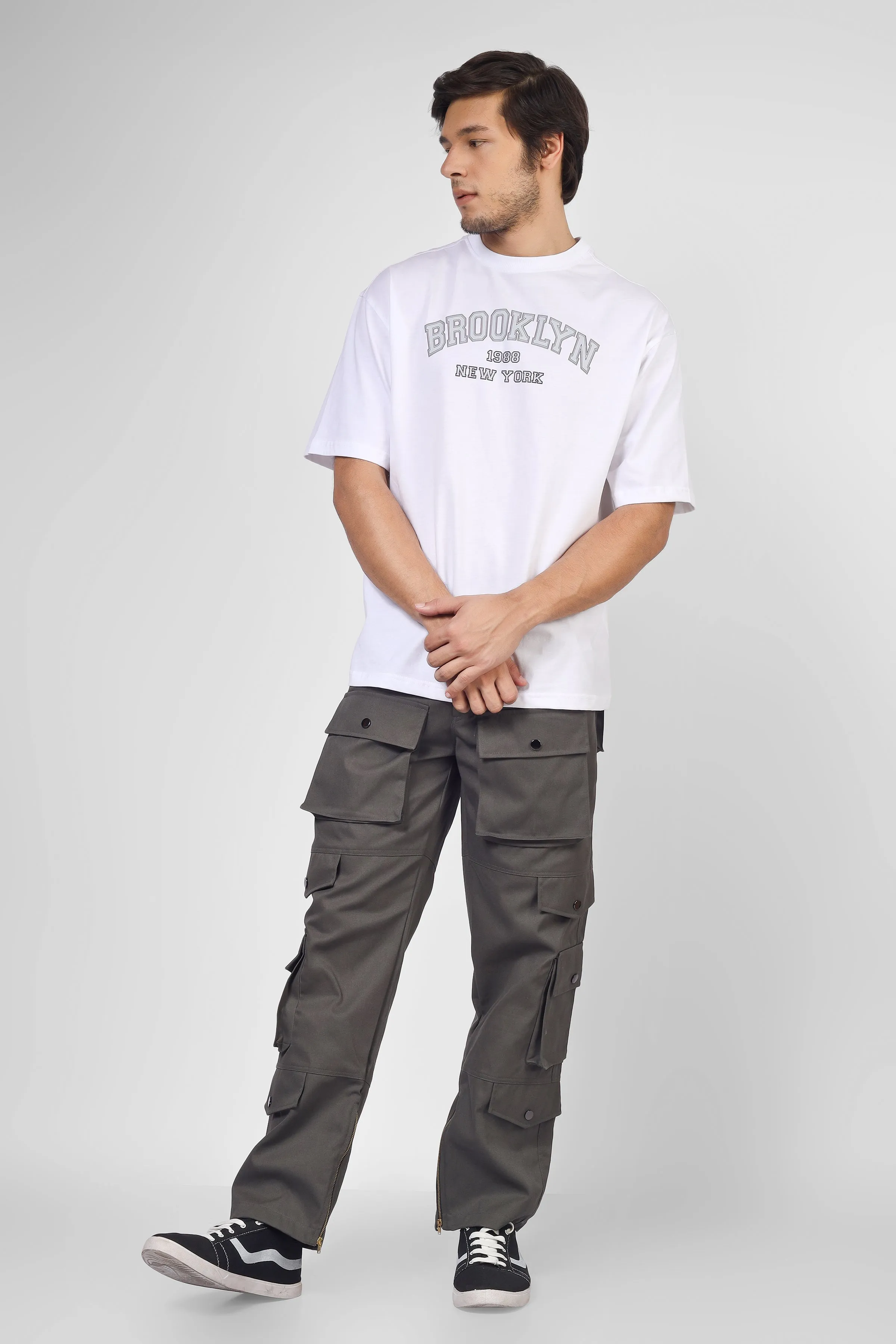 Shadow Grey Cargo pants With 8 Cargo Pocket