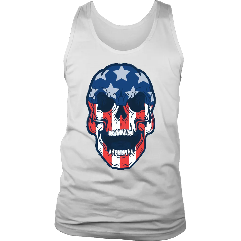 Skull Flag T-shirt, Skull Flag Gift, American Flag Skull, American Flag Gift, Skull T-shirt