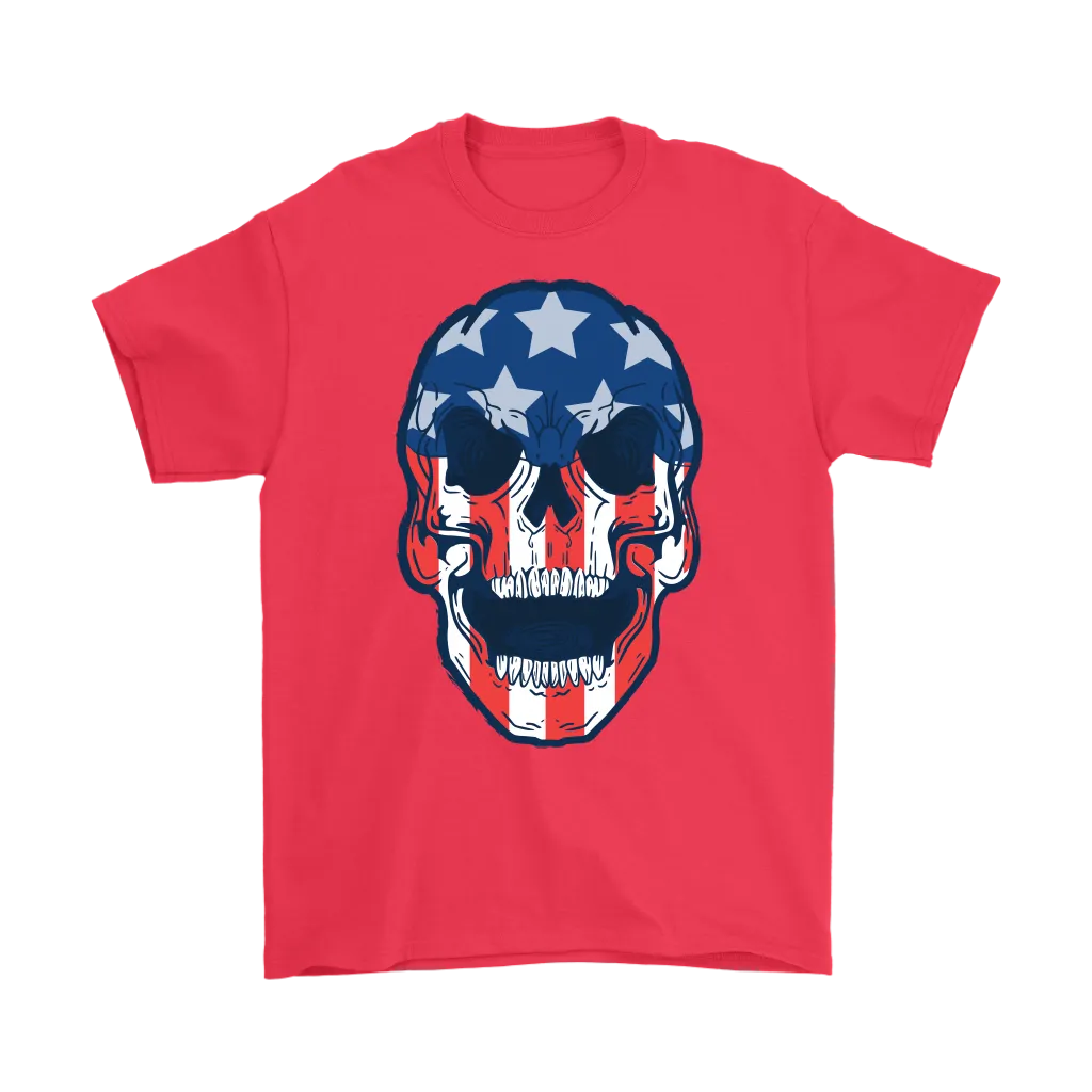 Skull Flag T-shirt, Skull Flag Gift, American Flag Skull, American Flag Gift, Skull T-shirt
