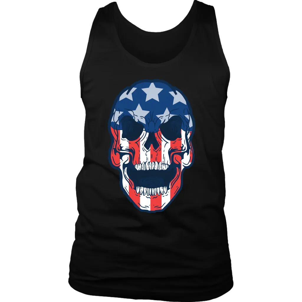 Skull Flag T-shirt, Skull Flag Gift, American Flag Skull, American Flag Gift, Skull T-shirt