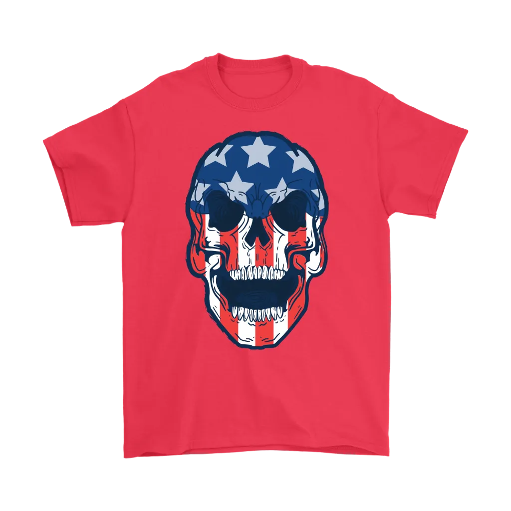 Skull Flag T-shirt, Skull Flag Gift, American Flag Skull, American Flag Gift, Skull T-shirt