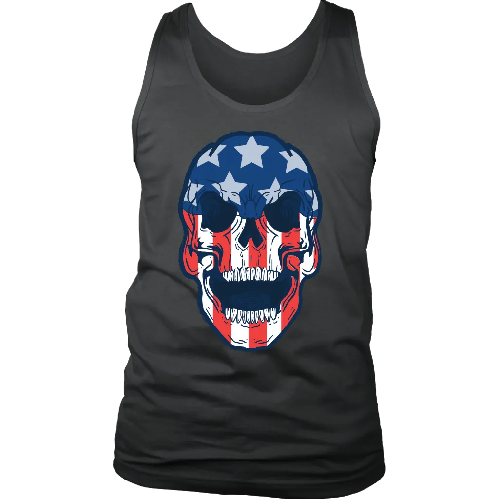 Skull Flag T-shirt, Skull Flag Gift, American Flag Skull, American Flag Gift, Skull T-shirt