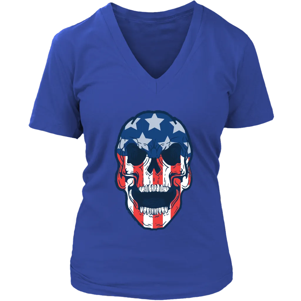Skull Flag T-shirt, Skull Flag Gift, American Flag Skull, American Flag Gift, Skull T-shirt