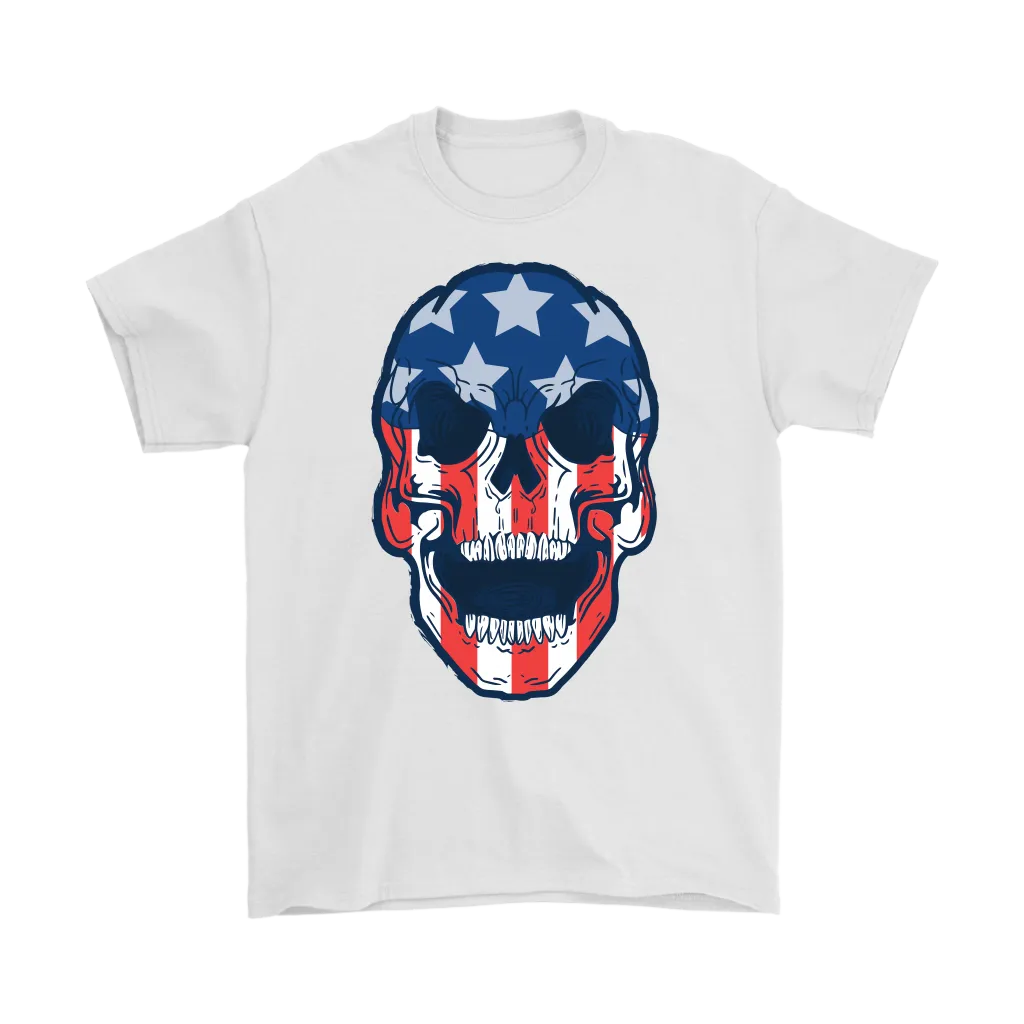Skull Flag T-shirt, Skull Flag Gift, American Flag Skull, American Flag Gift, Skull T-shirt