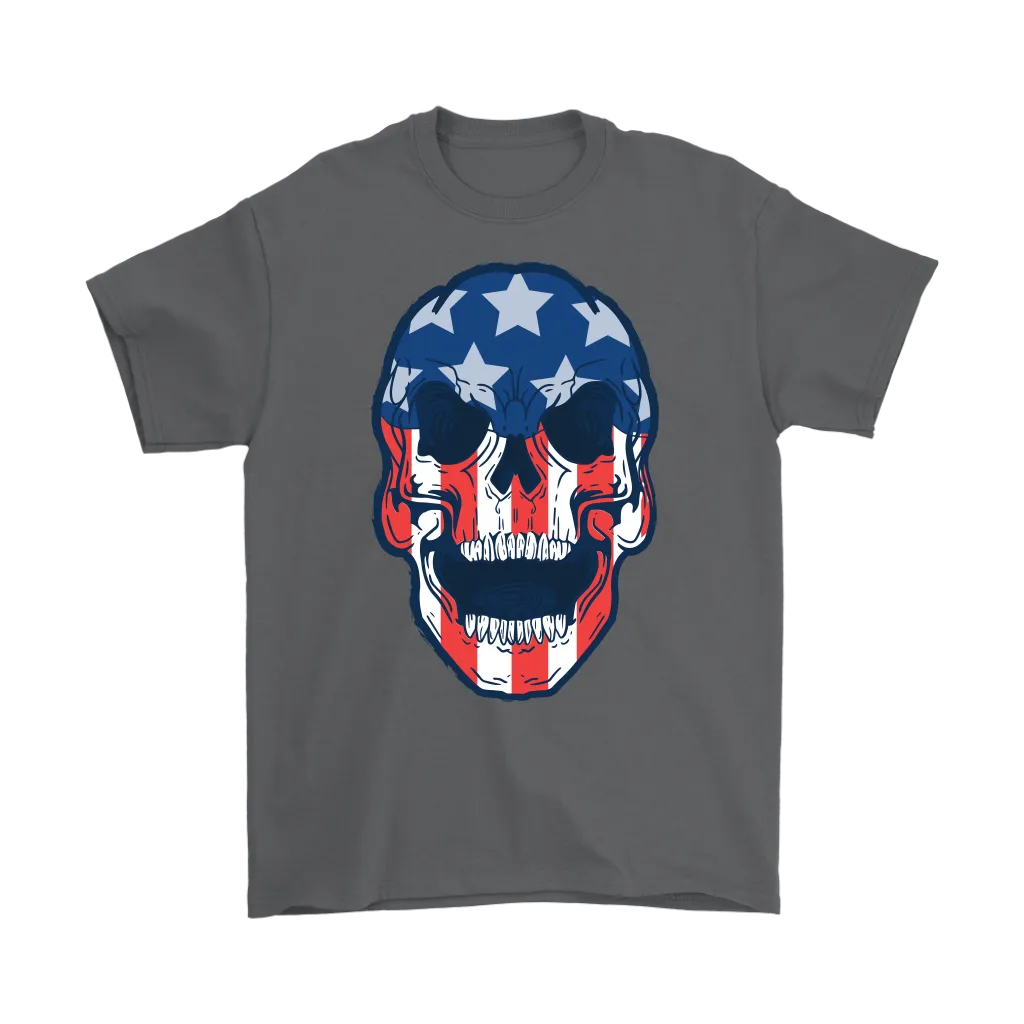 Skull Flag T-shirt, Skull Flag Gift, American Flag Skull, American Flag Gift, Skull T-shirt
