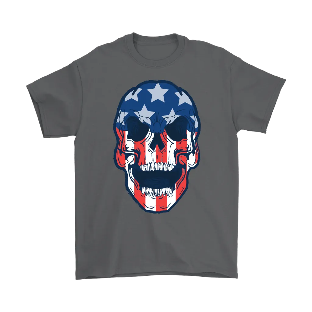 Skull Flag T-shirt, Skull Flag Gift, American Flag Skull, American Flag Gift, Skull T-shirt