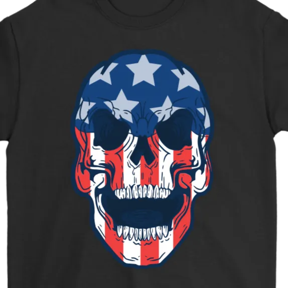 Skull Flag T-shirt, Skull Flag Gift, American Flag Skull, American Flag Gift, Skull T-shirt