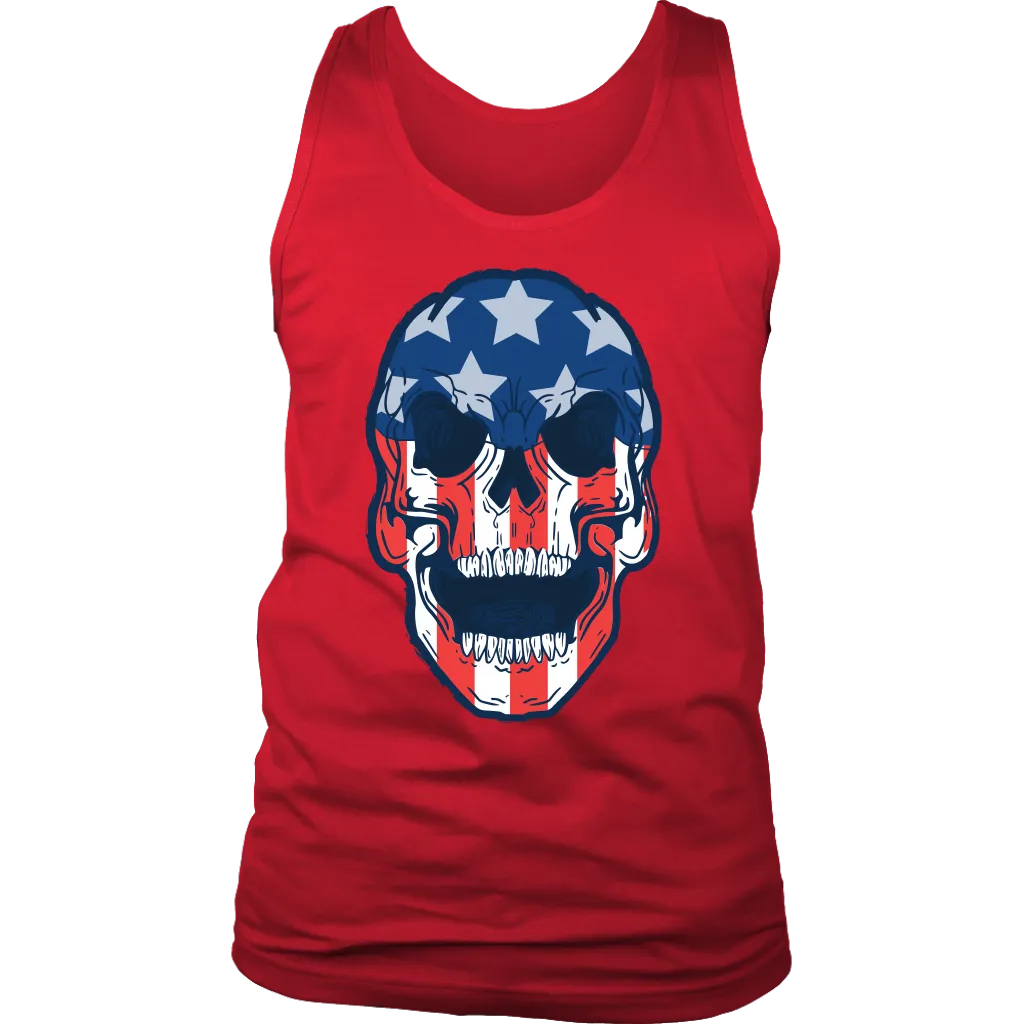 Skull Flag T-shirt, Skull Flag Gift, American Flag Skull, American Flag Gift, Skull T-shirt