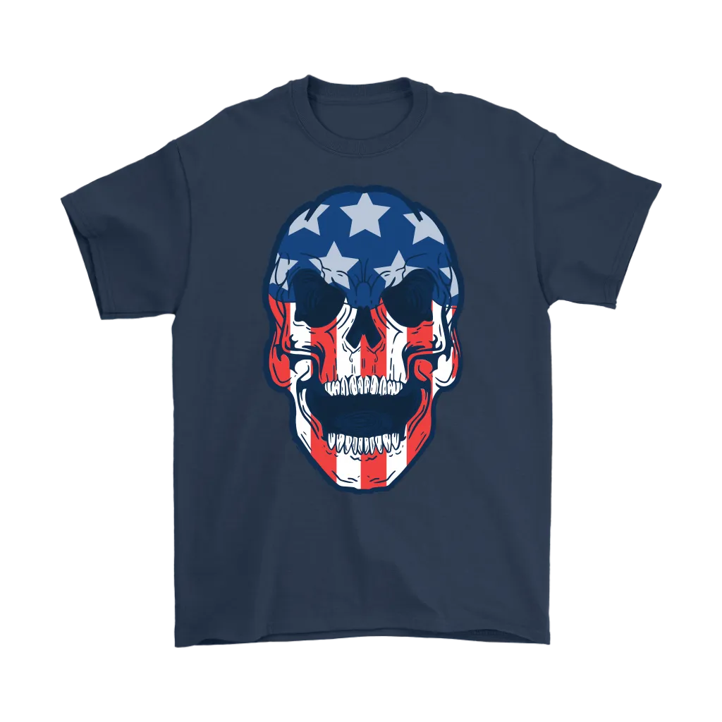 Skull Flag T-shirt, Skull Flag Gift, American Flag Skull, American Flag Gift, Skull T-shirt
