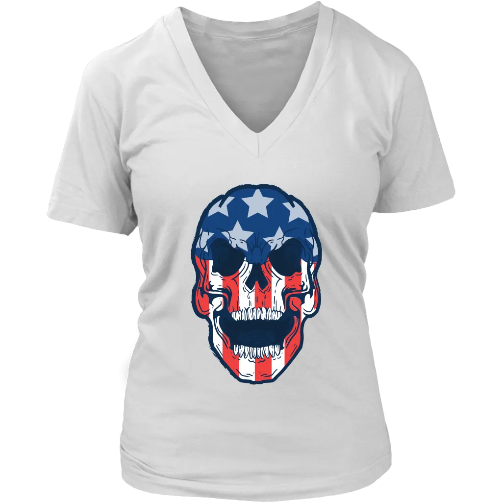 Skull Flag T-shirt, Skull Flag Gift, American Flag Skull, American Flag Gift, Skull T-shirt