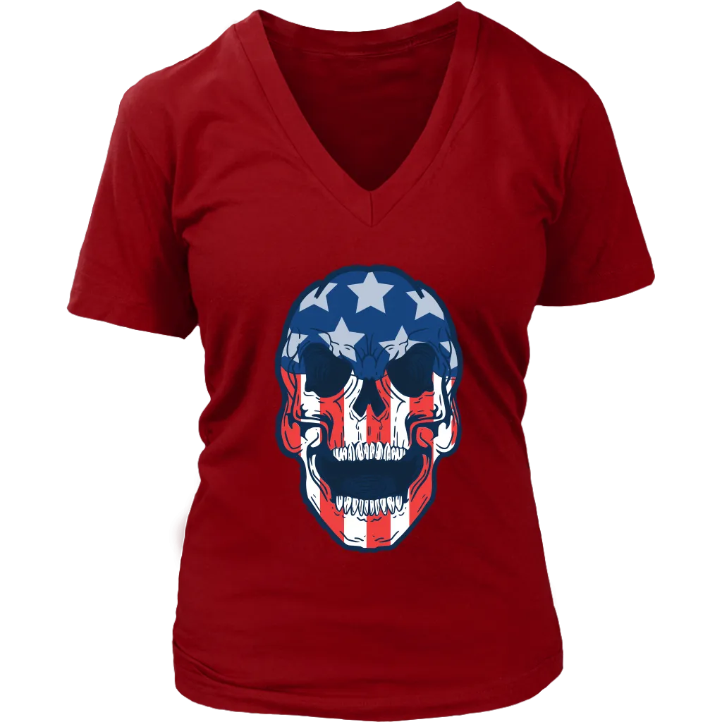 Skull Flag T-shirt, Skull Flag Gift, American Flag Skull, American Flag Gift, Skull T-shirt