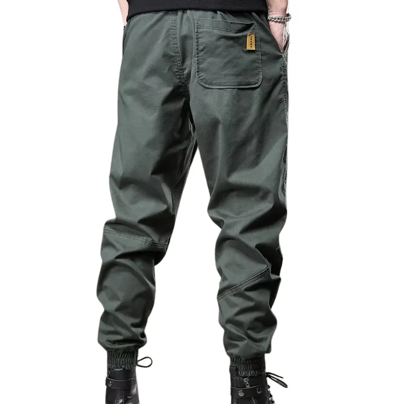 Solid Color Patchwork Cargo Pants