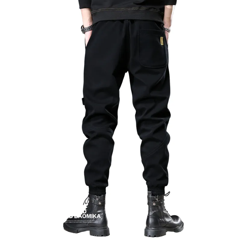 Solid Color Patchwork Cargo Pants
