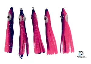 Squid skirts - KOKOPROS® 4.5 cm Pink & Purple Luminous Micro Squid Skirts (5-PACK)