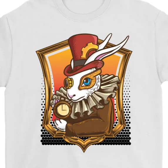 Steam Punk Rabbit T-shirt, March Hare T-shirt, Alice in Wonderland Gift, Steam Punk Gift