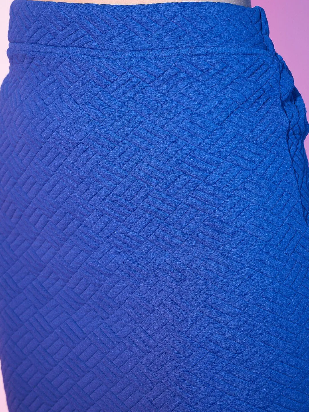 STREET 9 Self-Design Mini Pencil Skirt