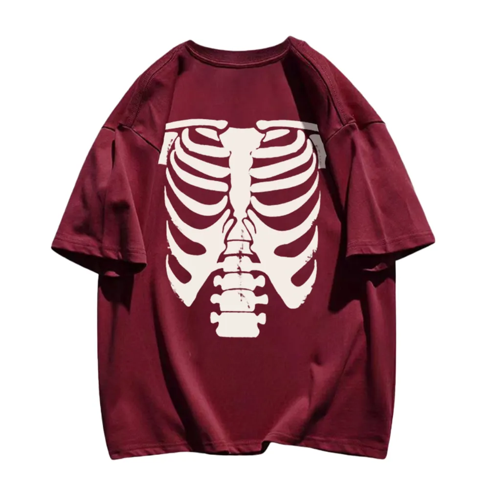 Street Dark Skeleton Graphic T-Shirt