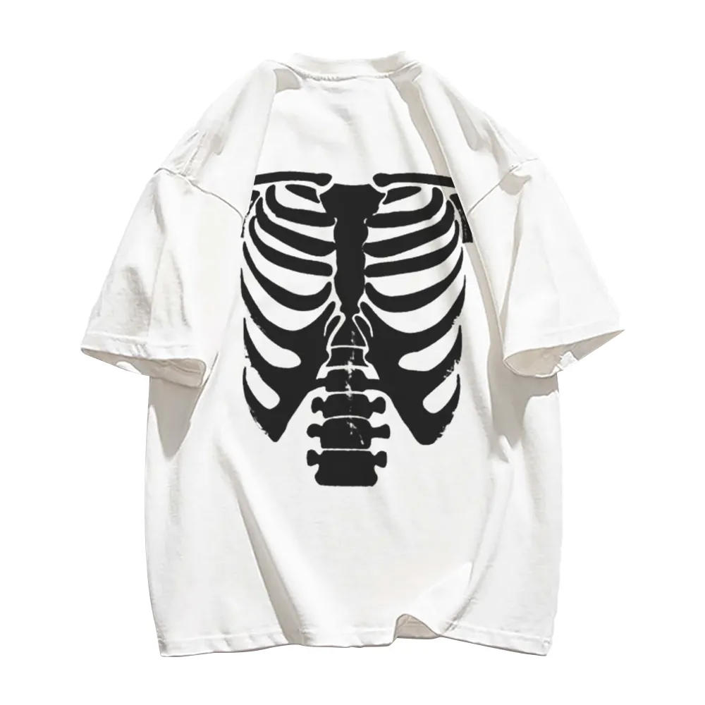 Street Dark Skeleton Graphic T-Shirt