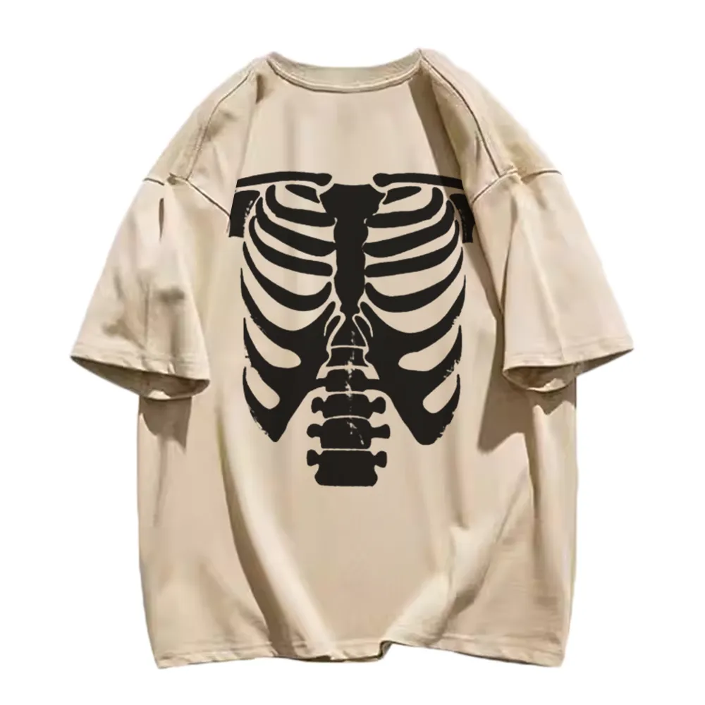 Street Dark Skeleton Graphic T-Shirt