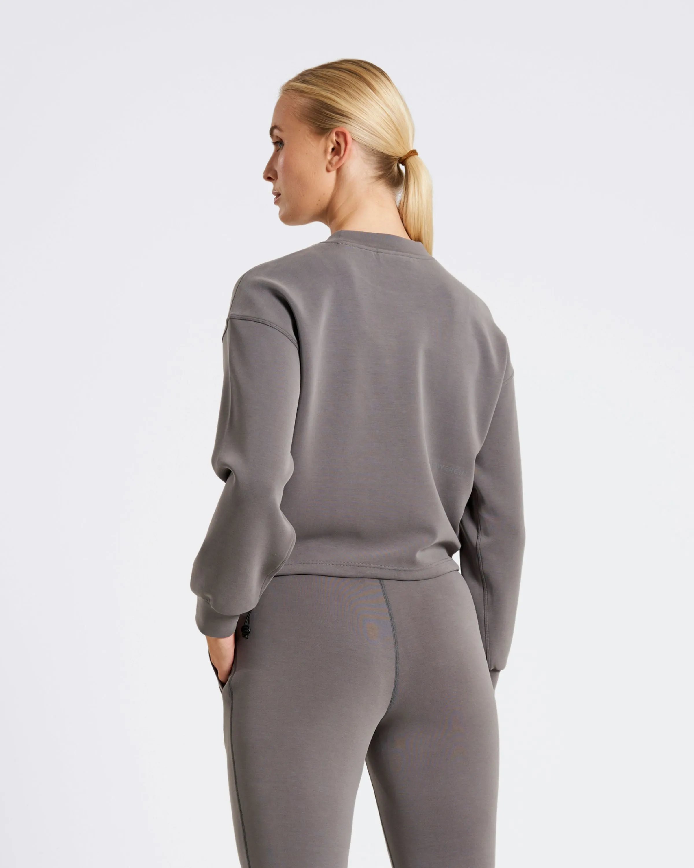 Studio UltraSoft Cropped Crew Steel Grey