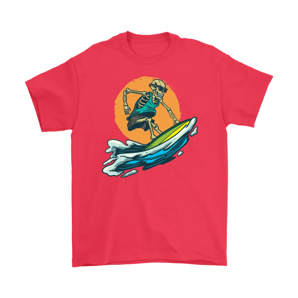 Surfer T-shirt, Gift for Surfer, Cool Surfing Skeleton T-shirt, Skeleton Surfer Shirt, Funny Surfer Shirt