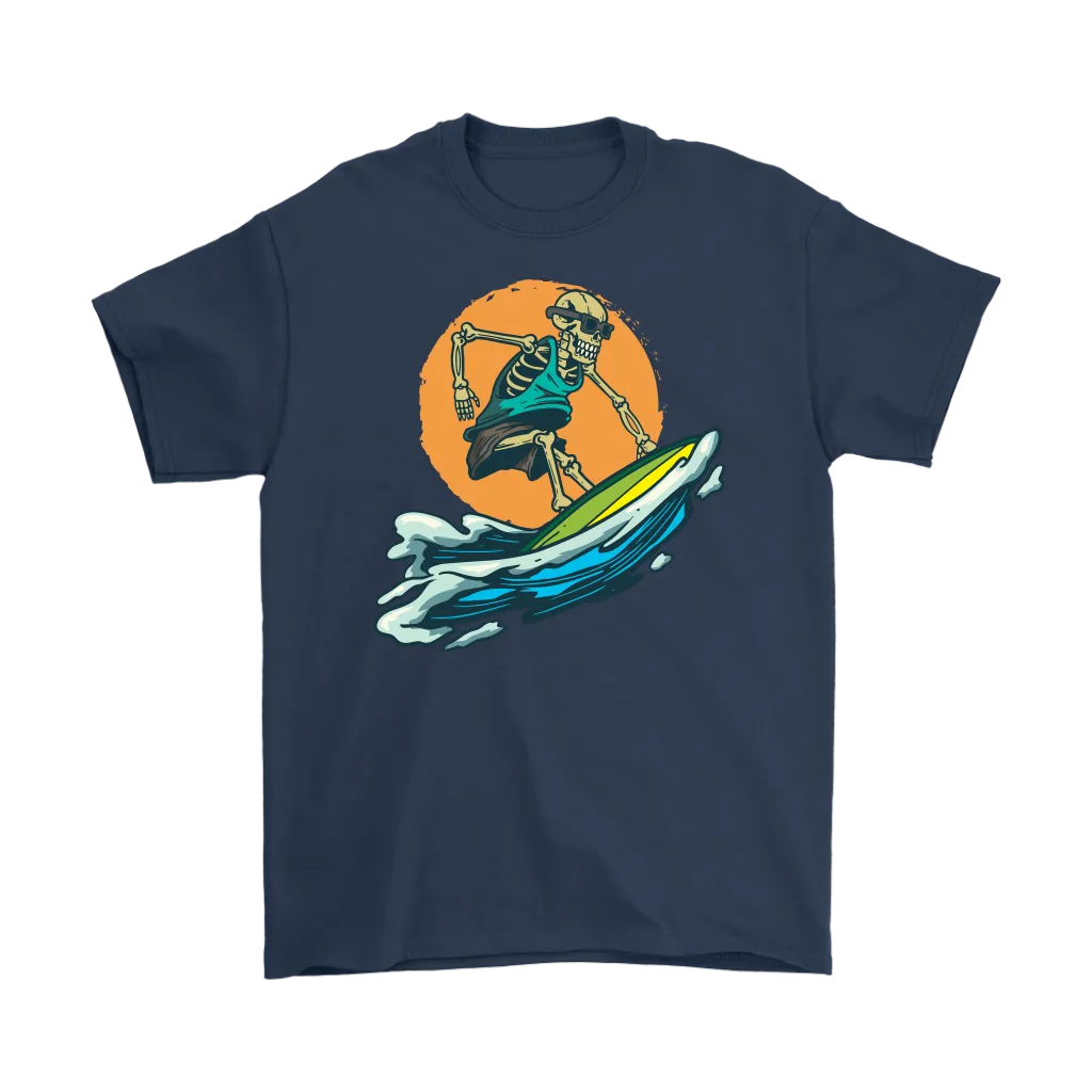 Surfer T-shirt, Gift for Surfer, Cool Surfing Skeleton T-shirt, Skeleton Surfer Shirt, Funny Surfer Shirt