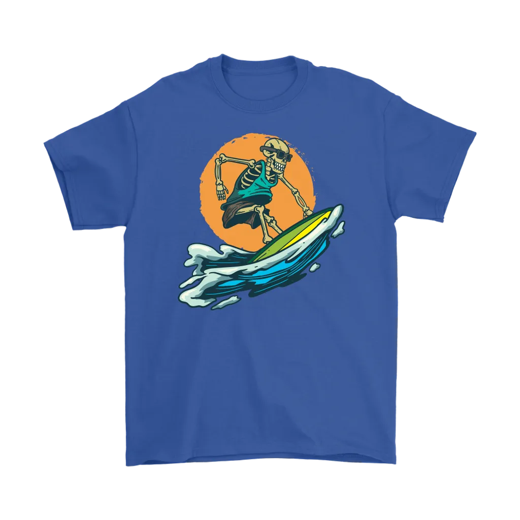Surfer T-shirt, Gift for Surfer, Cool Surfing Skeleton T-shirt, Skeleton Surfer Shirt, Funny Surfer Shirt