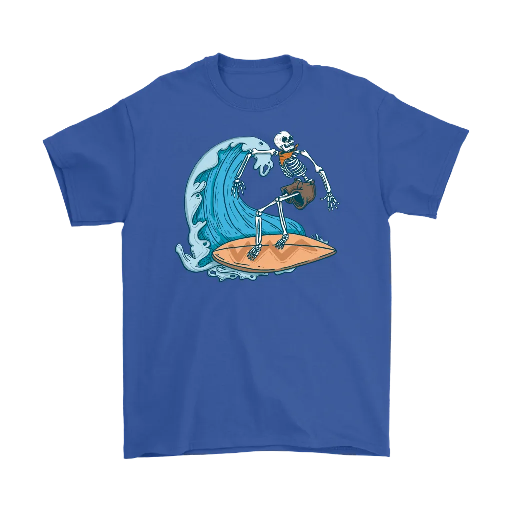 Surfer T-shirt, Gift for Surfer, Surfing Skeleton T-shirt, Skeleton Surfer Shirt, Funny Surfer Shirt