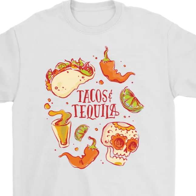 Tacos and Tequila T-shirt, Funny Gift Shirt, Funny Taco T-shirt, Funny Tequila T-shirt